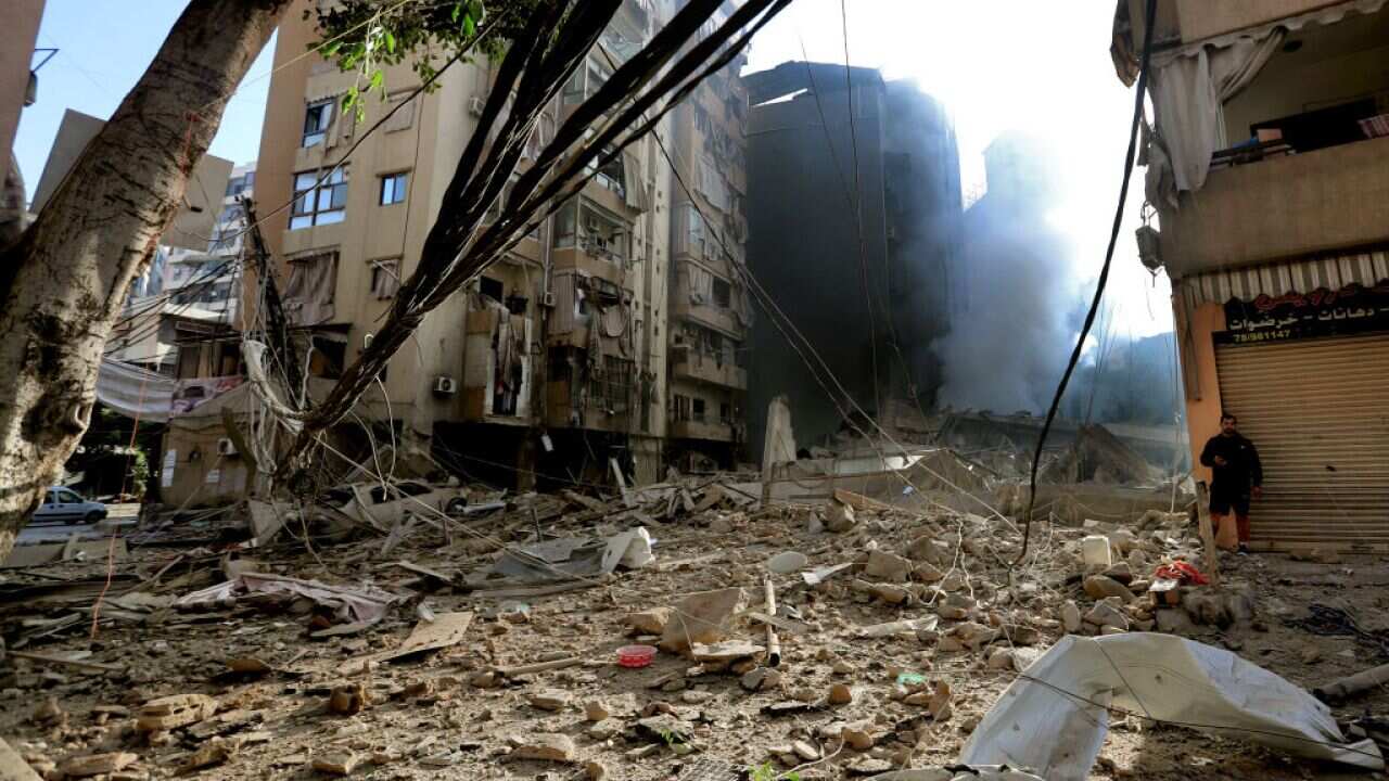 Smoke billows from the site of an airstrike.